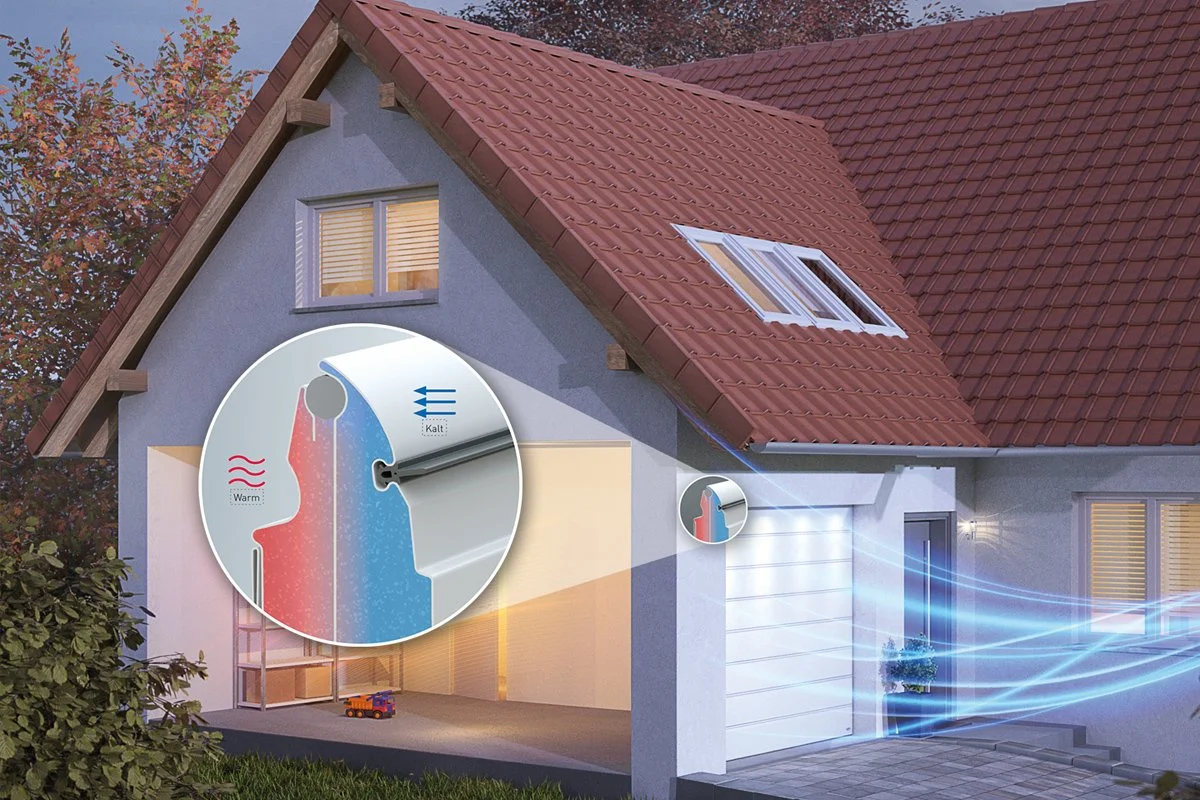 Novoferm Sectional Garage Door ISO 45 Italian insulated sectional garage door with thermal break diagram at ArkNova Interiors Paphos Cyprus