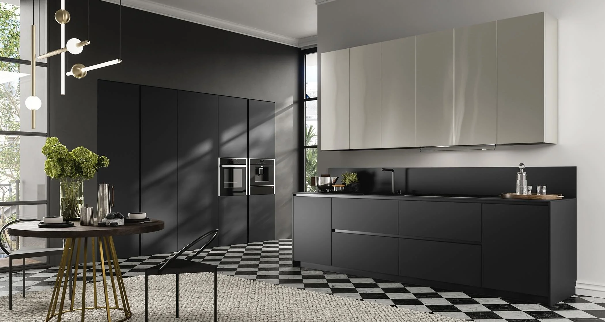 Antares Cucine contemporary Italian kitchen featuring sleek matte cabinetry, large island and modern design | ArkNova Interiors | Cyprus