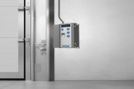 Novoferm Drives and Controls Italian industrial door control panel and motor system at ArkNova Interiors Paphos Cyprus