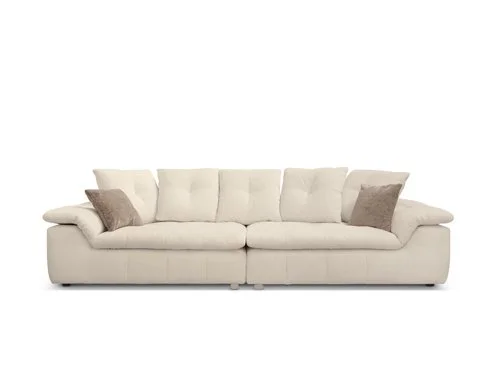 Miki Ferrari Ergo Italian beige three-seater sofa, modern design at ArkNova Interiors Paphos showroom in Cyprus