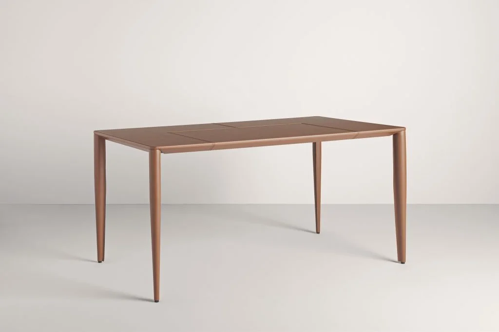 Frag Dante 180 Italian brown wood rectangular desk (180 cm), modern slim-leg design at ArkNova Interiors Paphos showroom in Cyprus