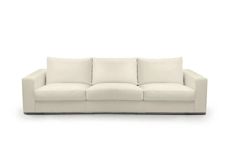Albani Divani Contemporaneo 8 Italian white three-seater sofa, modern design at ArkNova Interiors Paphos showroom in Cyprus