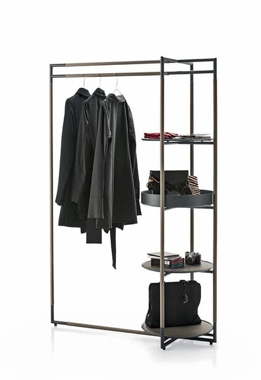 Italian Frag Bak modern valet stand and clothing rack with multiple shelves at ArkNova Interiors Paphos Cyprus