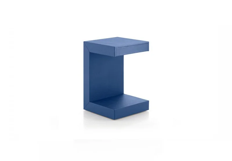 Italian Albani Divani K1 modern blue geometric side table at ArkNova Interiors Paphos showroom in Cyprus