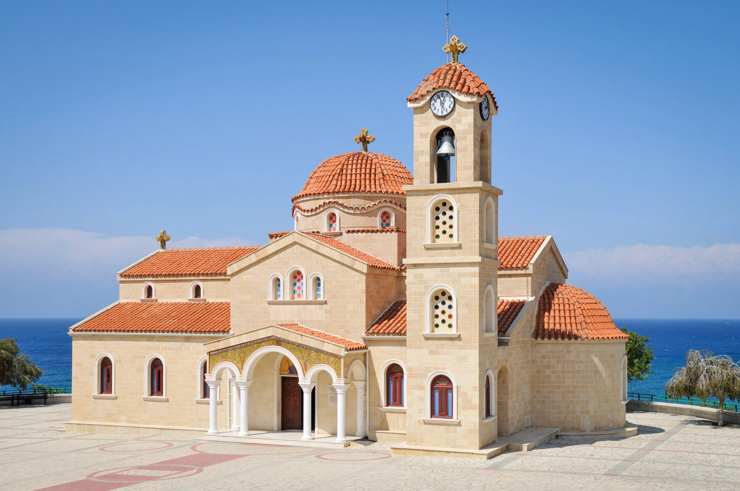 Agios (Saint) Raphael church in the village of Pachyamos on the island of Cyprus.  A Greek Orthodox Church built in 1963.