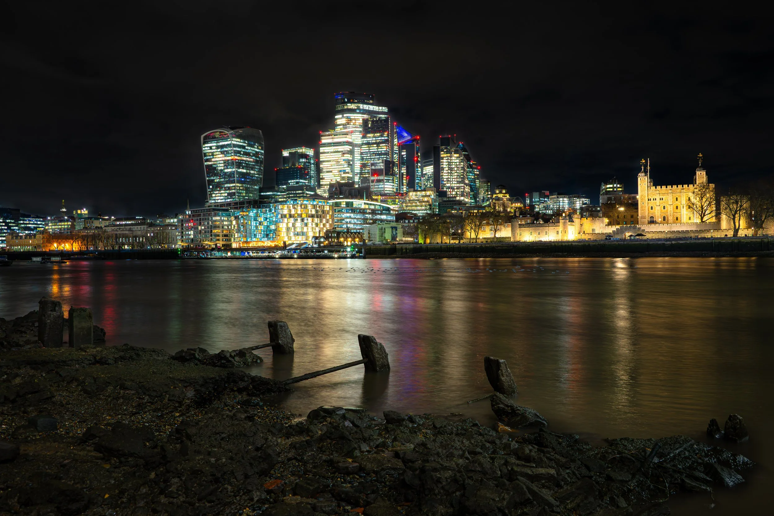 View across The Thames to The City of London