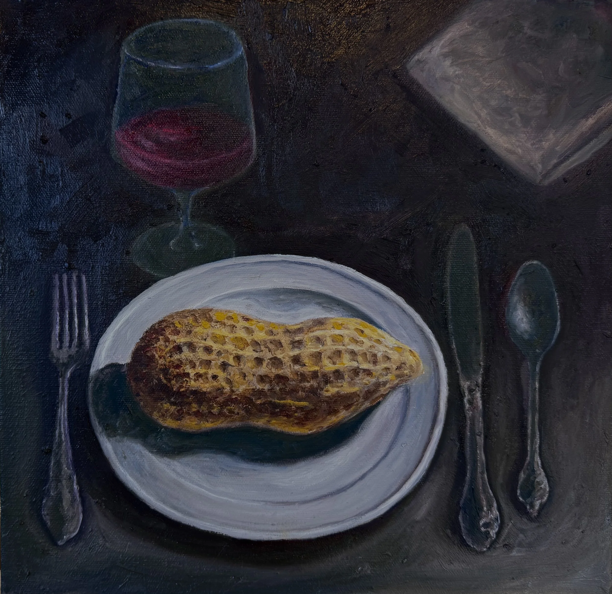 Ate It Anyway Just Now, 2026, Oil on Canvas, 30.5cm x 30.5cm