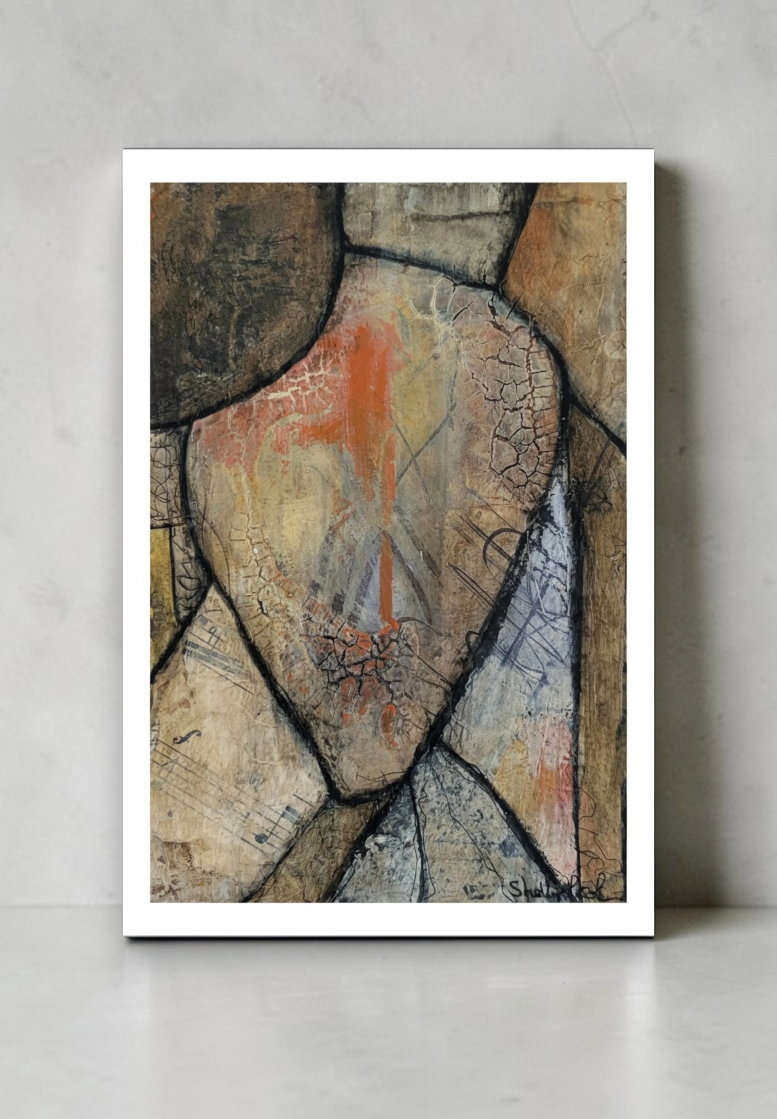 Mini Original A6 Abstract Artwork - Notes From The Earth - I Was Stone i