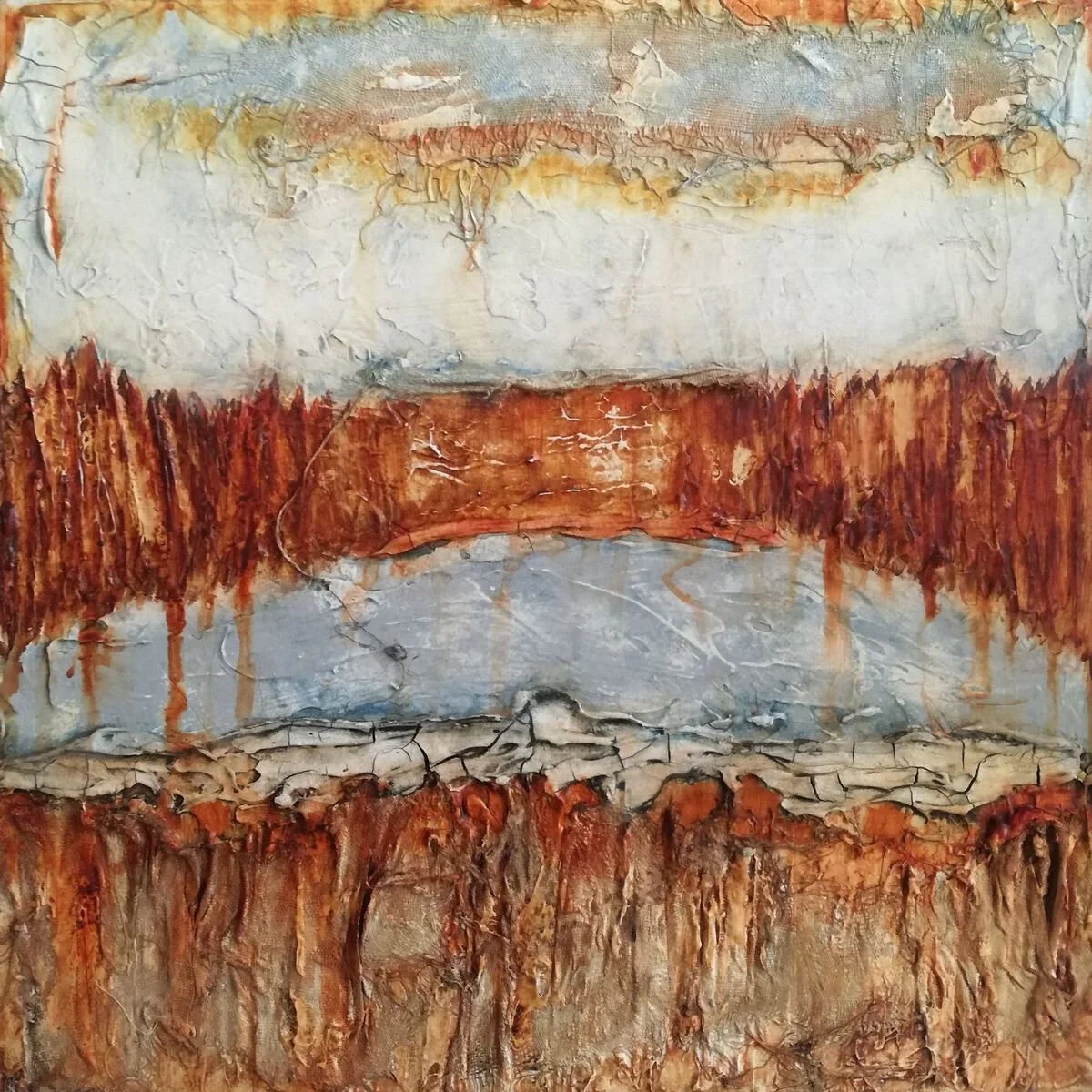 Abstract painting exploring texture and memory by Shelly Cook