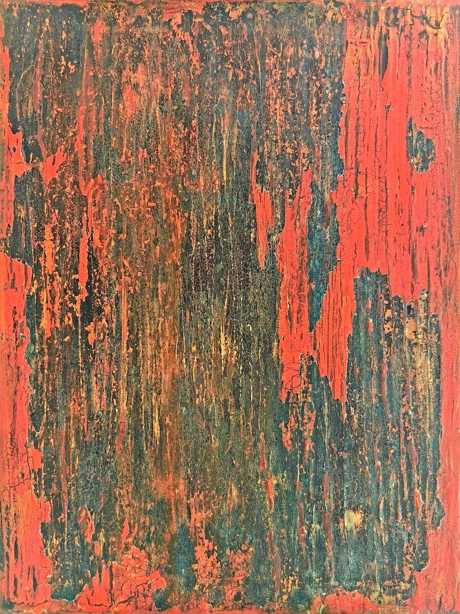 Abstract painting exploring texture and memory by Shelly Cook