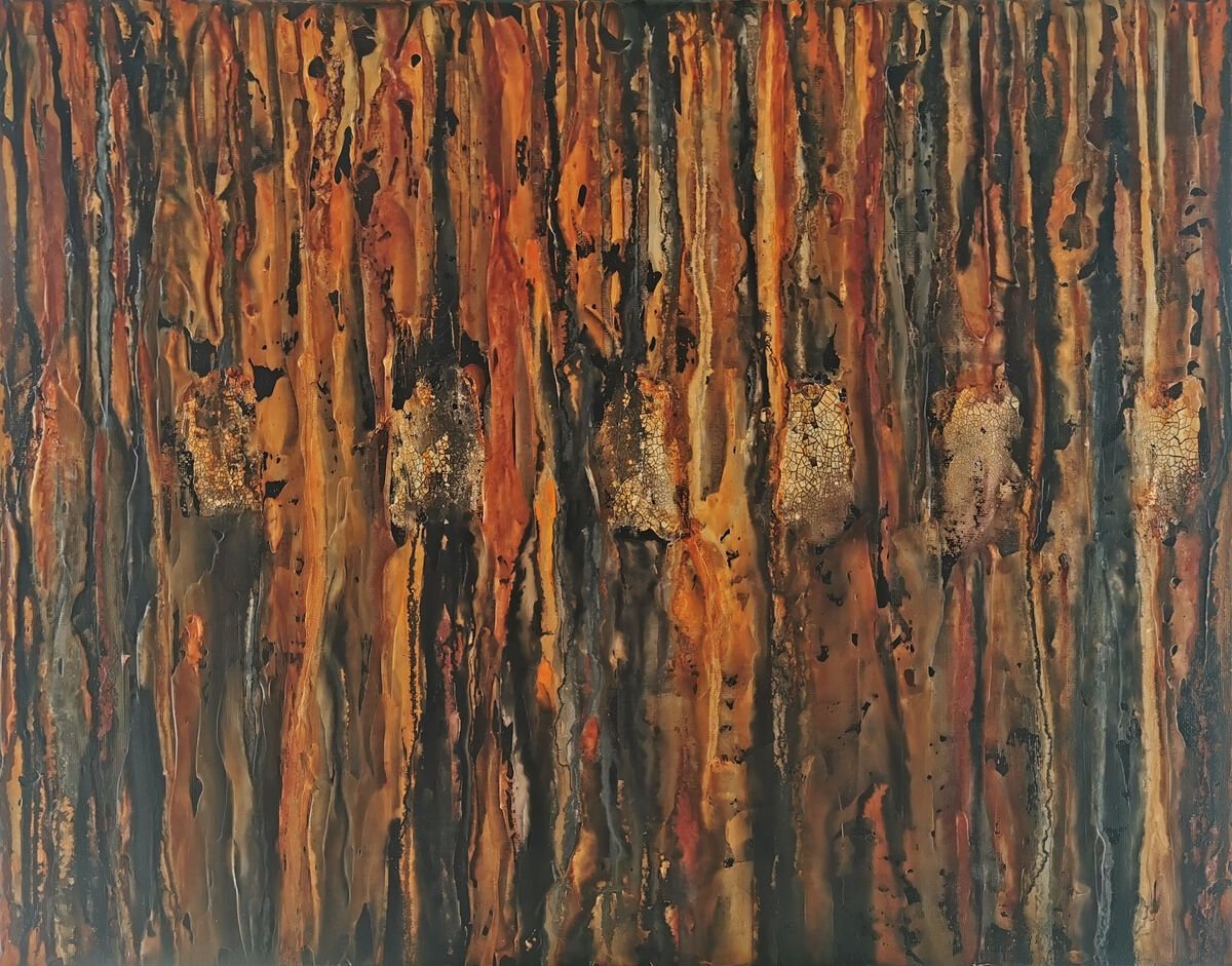 Abstract painting exploring texture and memory by Shelly Cook