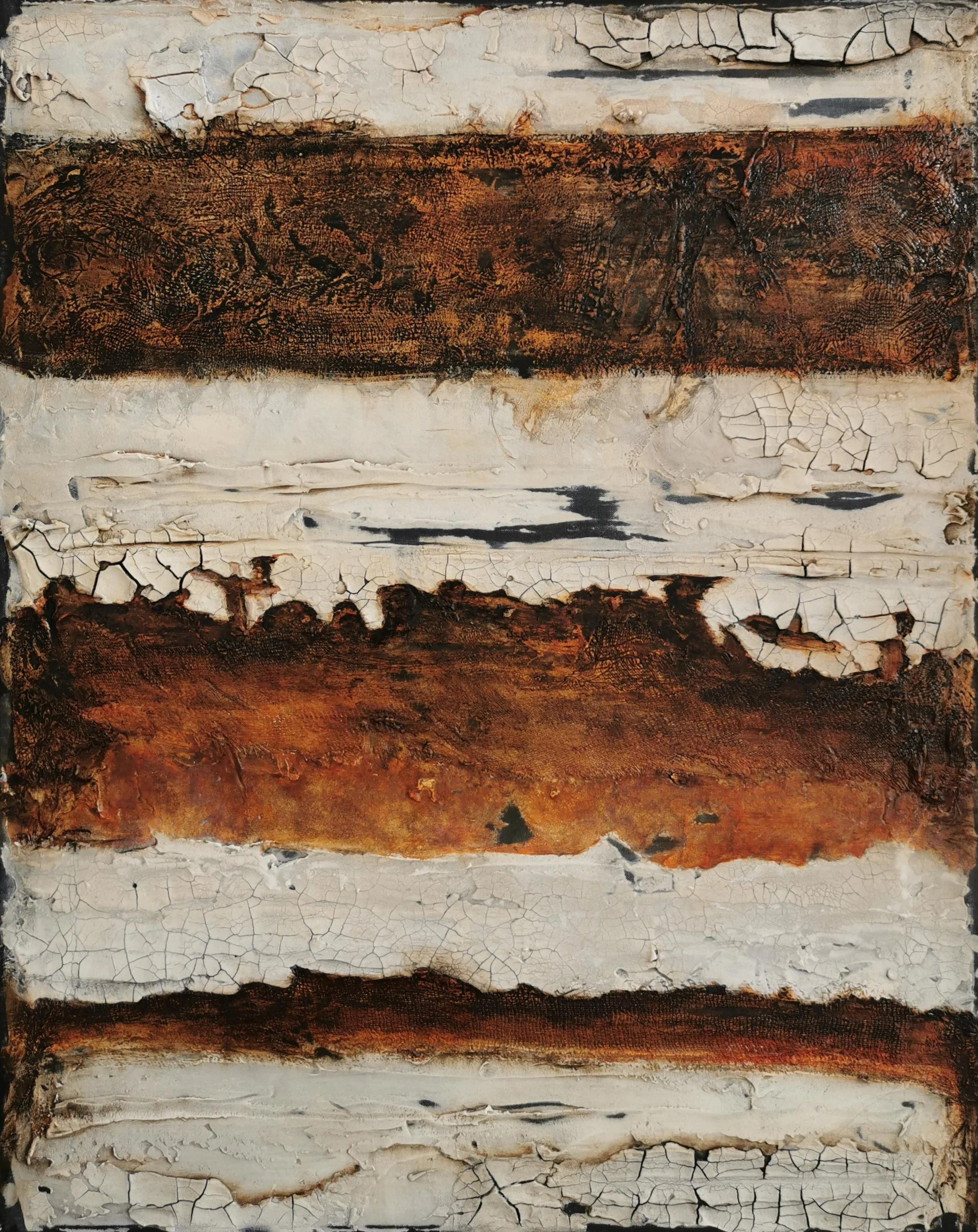 Abstract painting exploring texture and memory by Shelly Cook
