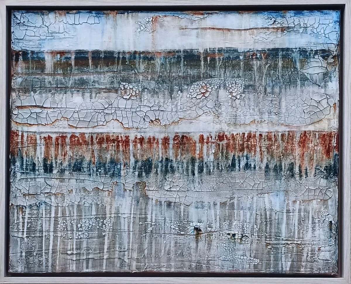 Abstract painting exploring texture and memory by Shelly Cook