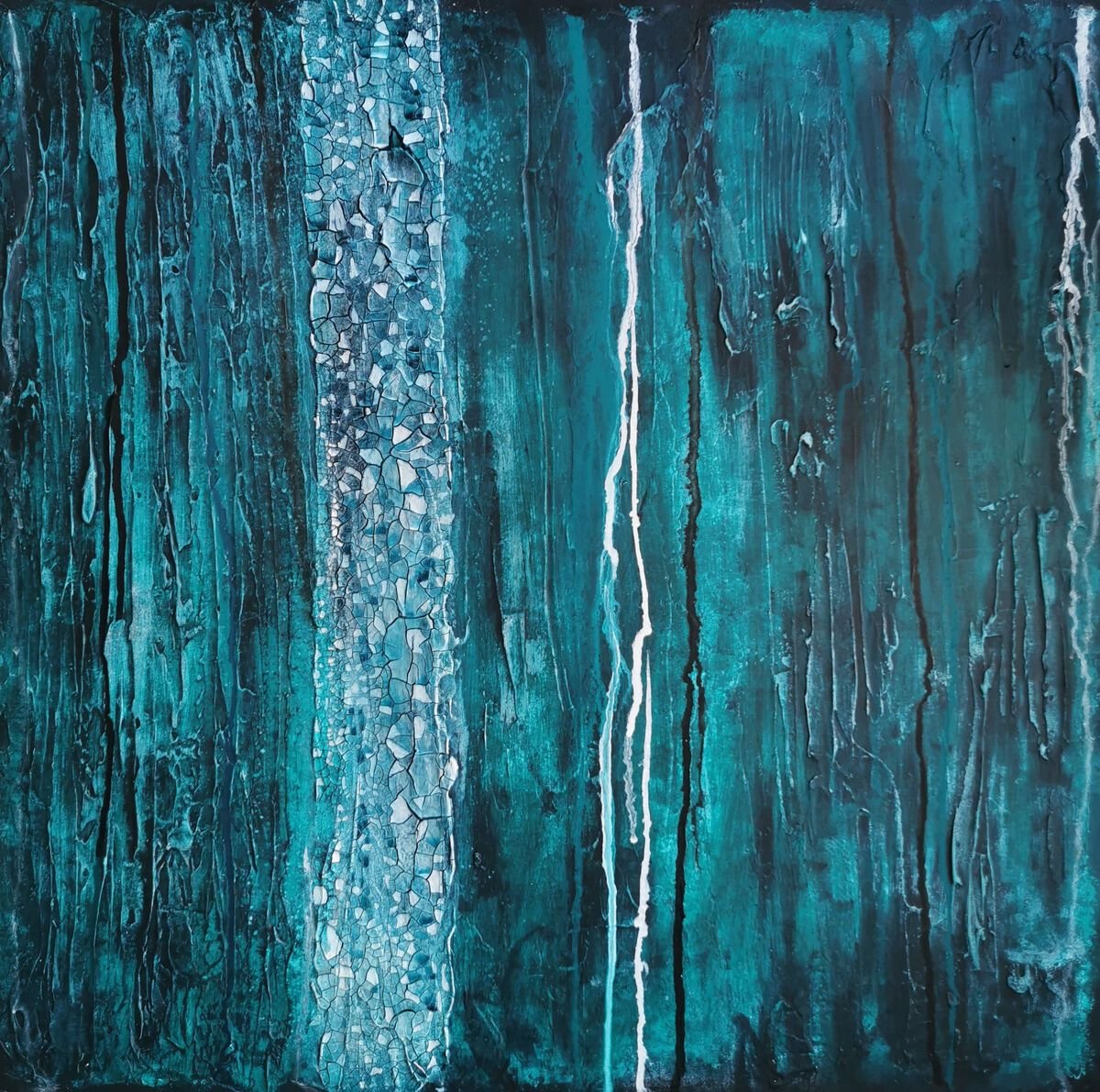 Abstract painting exploring texture and memory by Shelly Cook