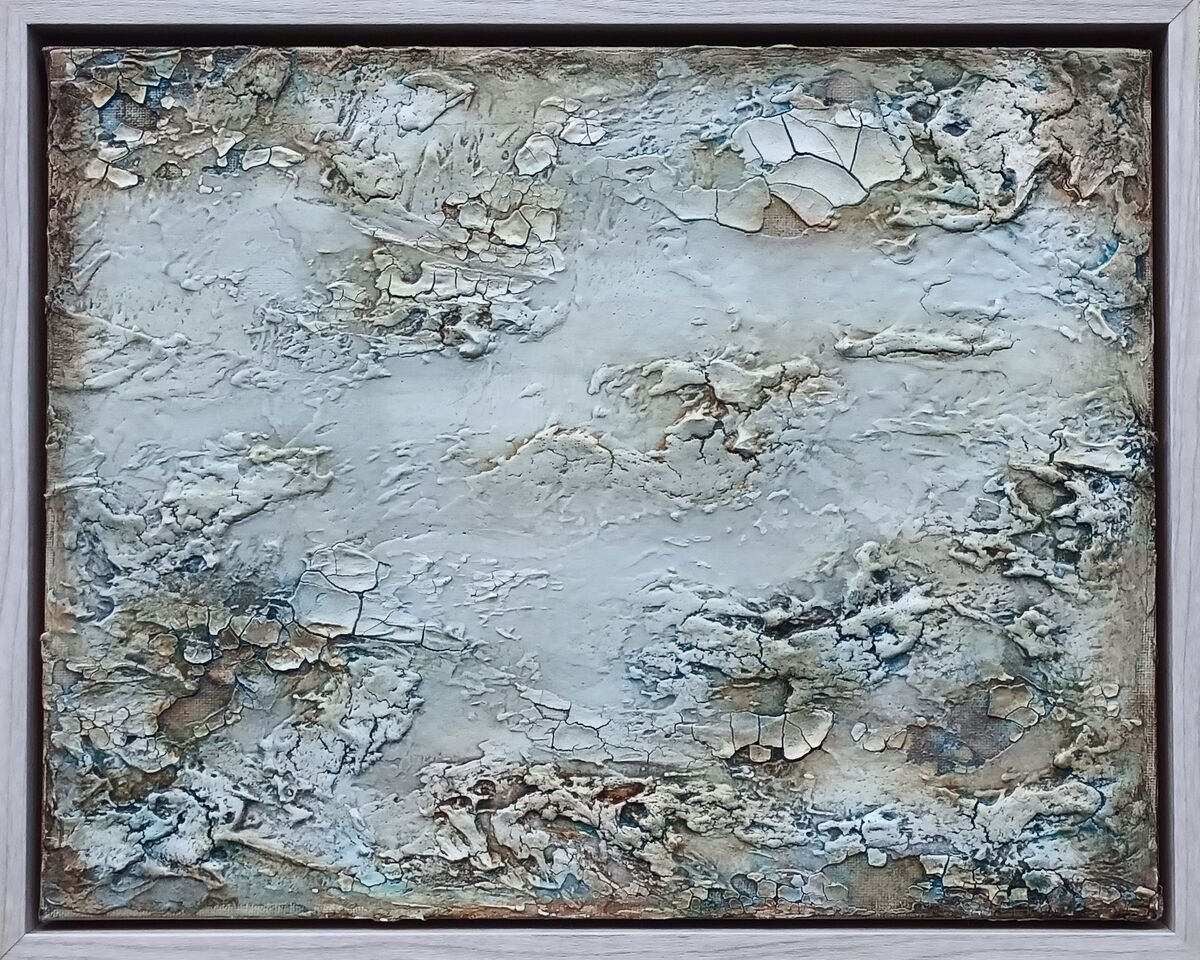 Abstract painting exploring texture and memory by Shelly Cook