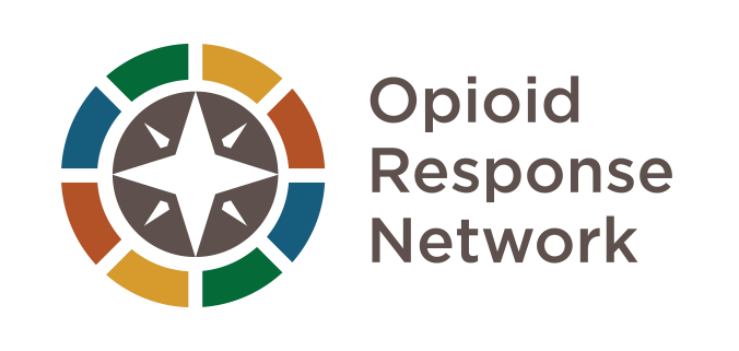 Logo of the Opioid Response Network featuring a circular graphic with colored segments and a black compass star in the center, alongside the text 'Opioid Response Network'.