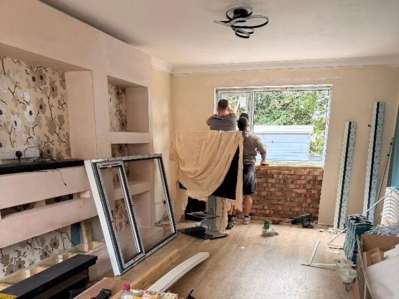 New UPVC window being installed in lounge