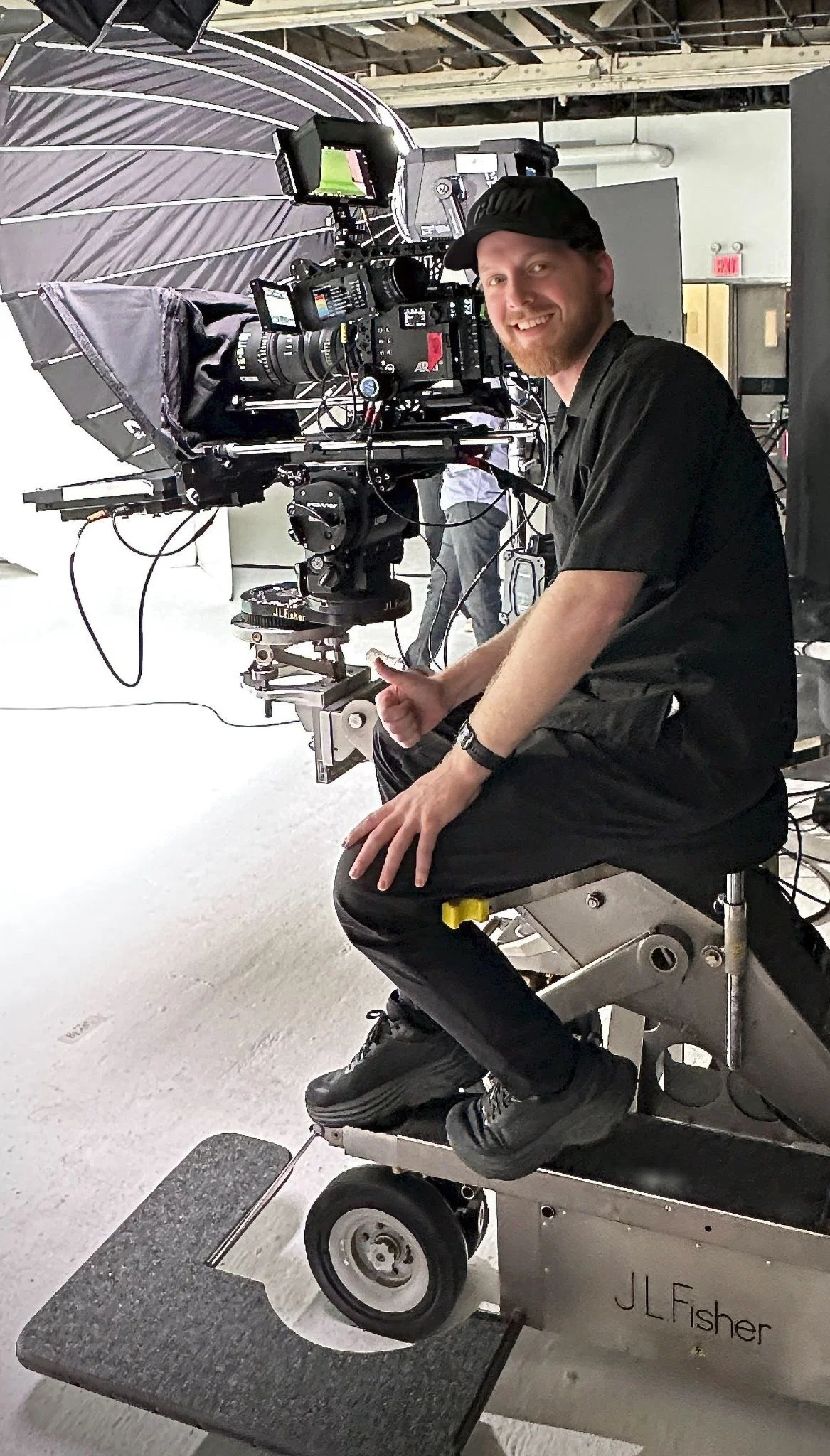 Andrew Henkelman on the set of a multi-platform campaign for a movie.