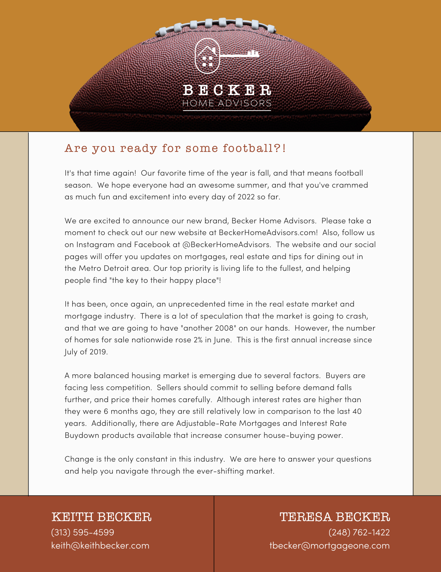 Football Season Magnet Mailer