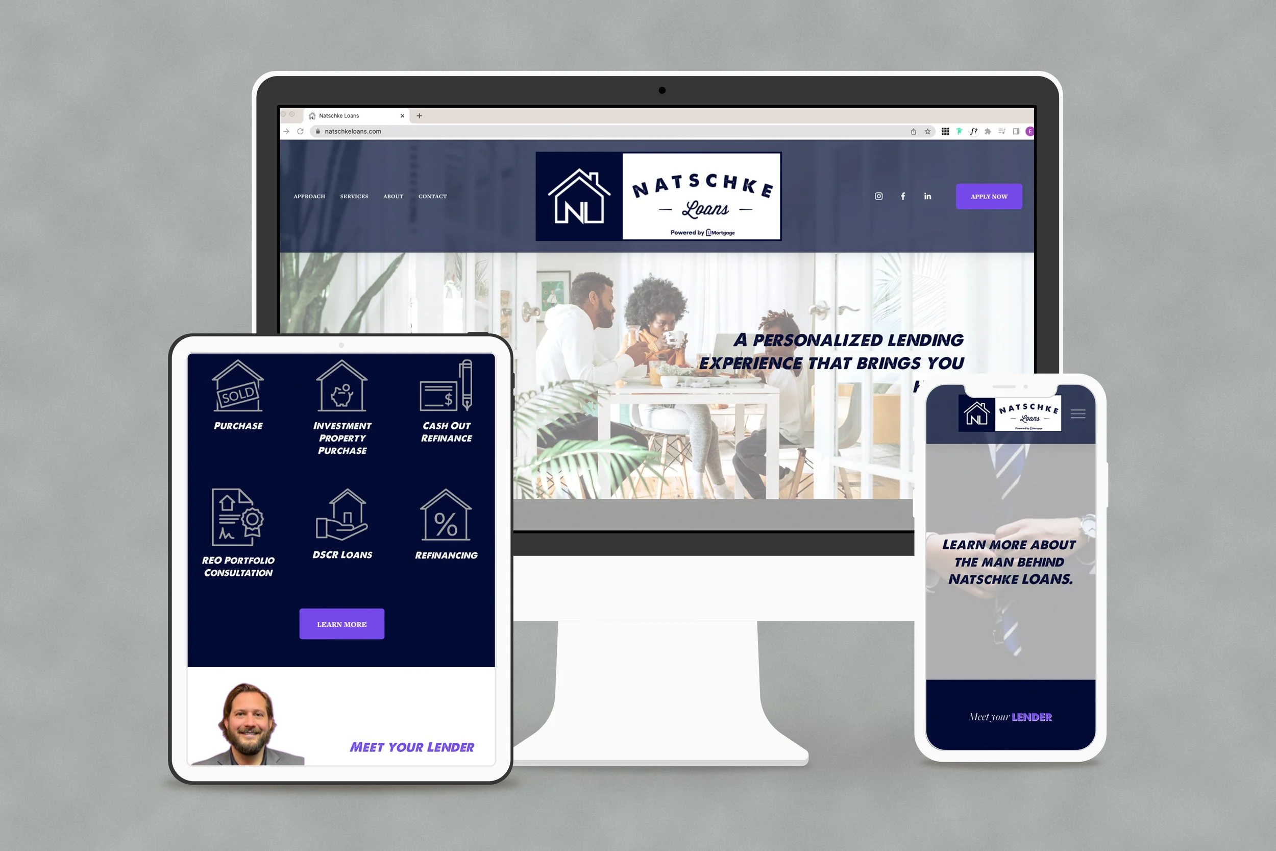 Squarespace website design of Natschke Loans, designed by Dssentials