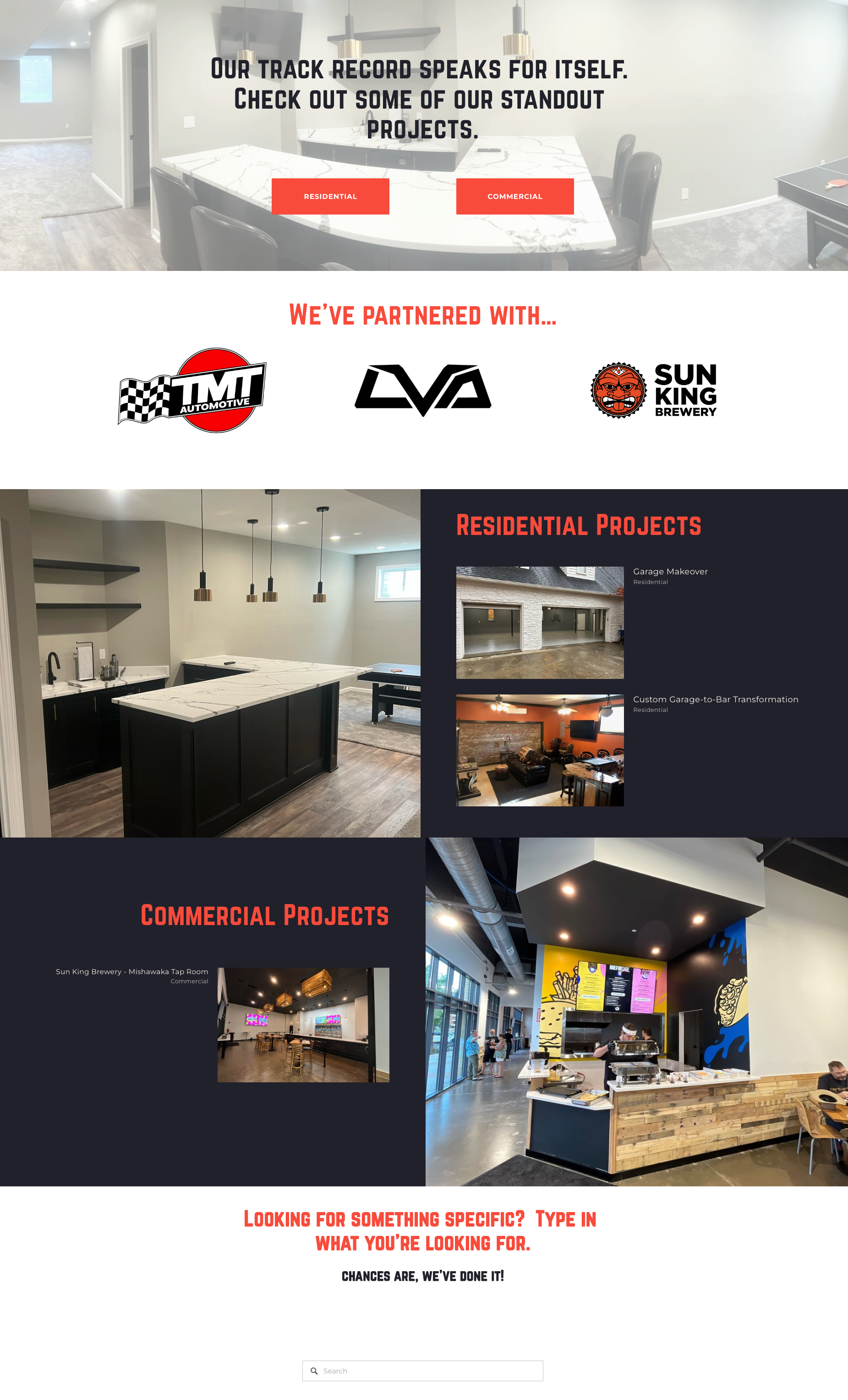  Our Work •  It was important to have real-life completed projects to share with potential clients, so we bucketed them by Industry and gave users the option to search via tagged keywords to find an example that's relevant to their search.