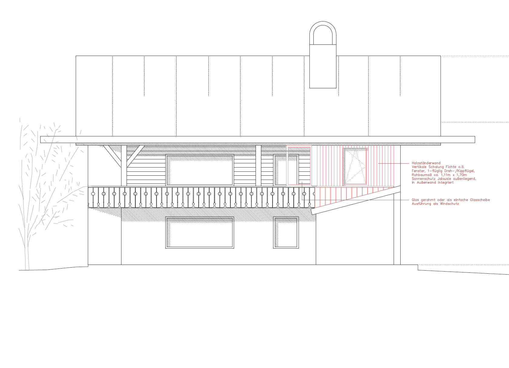 Ausbau einer Loggia zu Wohnraum (Bestandsumbau)