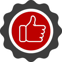 Grey and red Quality Icon