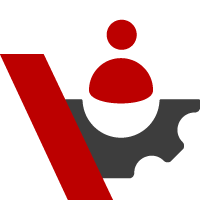 People icon in red and grey colour
