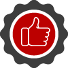 Grey and red Quality Assurance Icon
