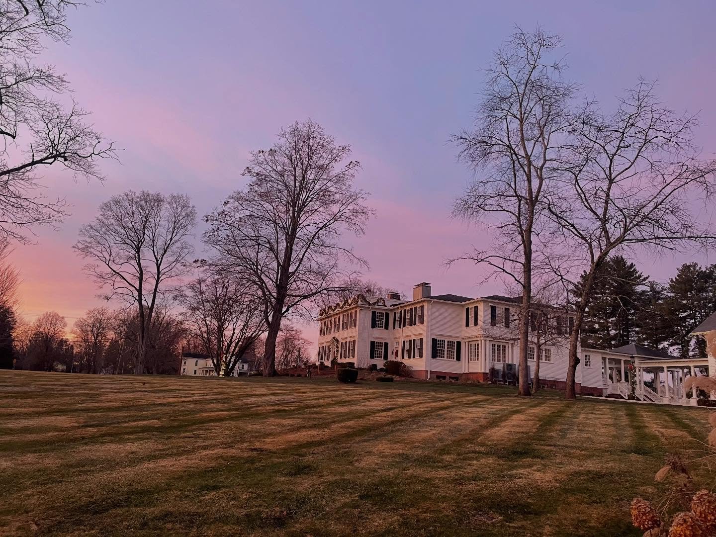 Two bells on S Main under a pink sky 💓 
#twobellsct #suffieldct #historichomes #venue #instamood