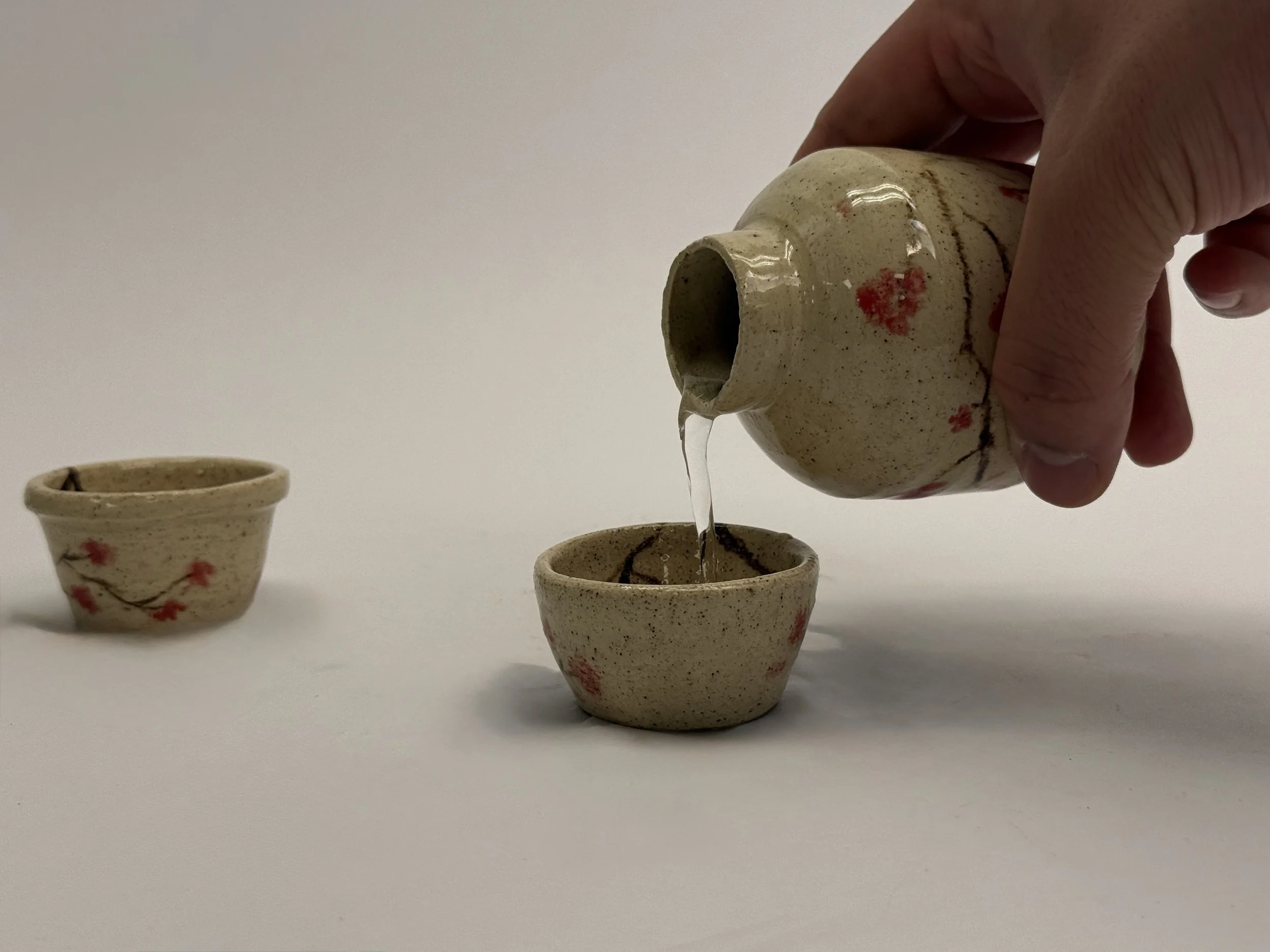 Sake jar and cups