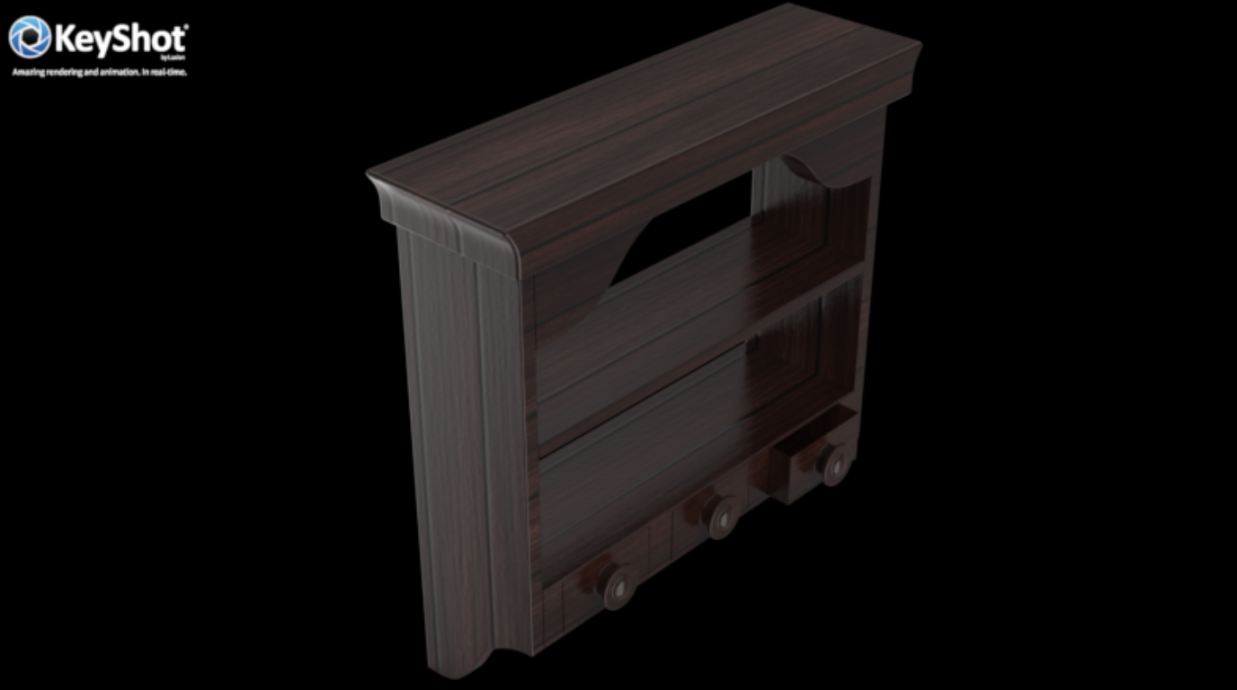 Dark brown wooden electronic device, possibly a vintage radio or speaker, with three control knobs at the bottom and a rectangular open section in the middle, set against a black background.