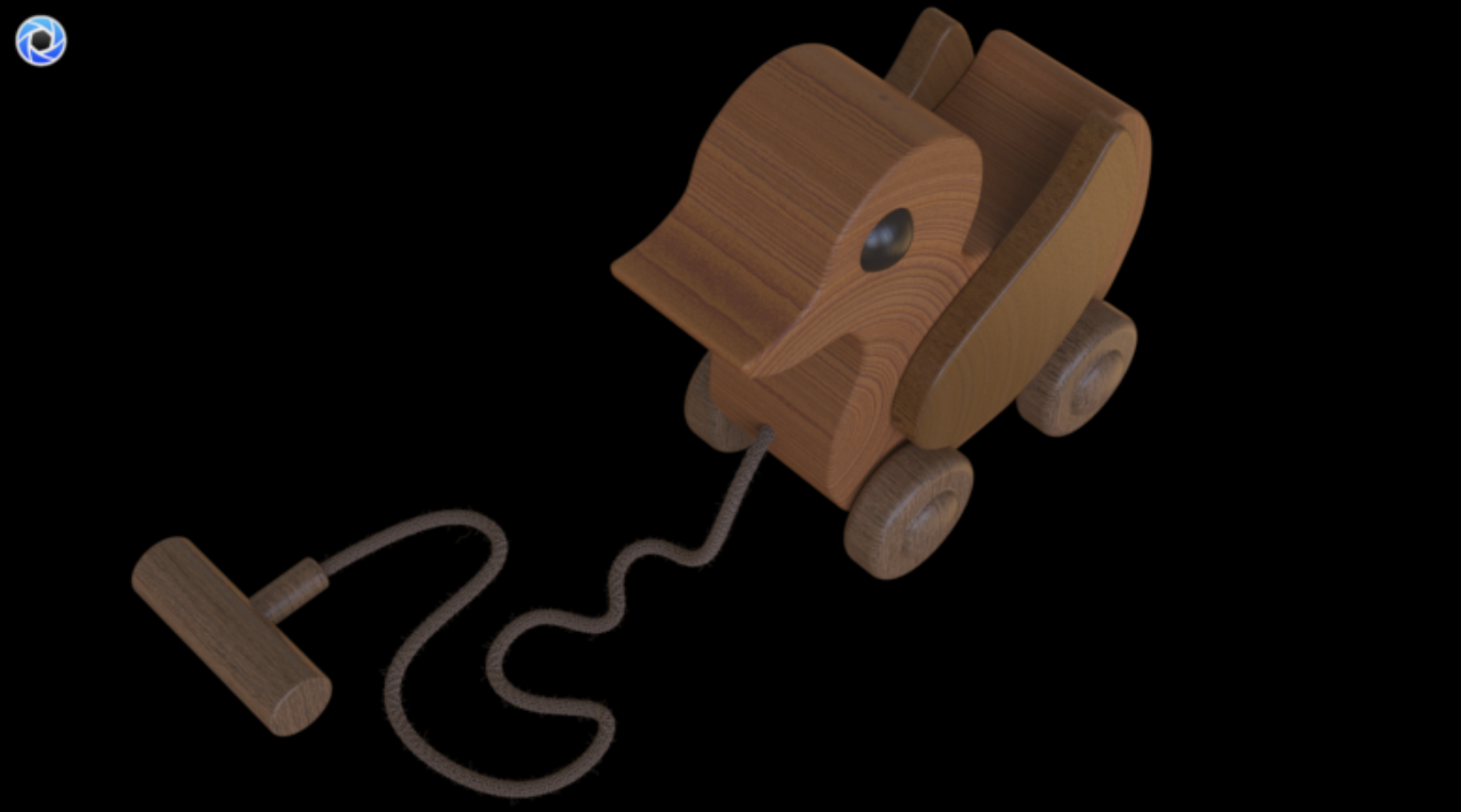 A wooden toy phone with a cord, bell, and wheels, designed as a vintage-style children's toy.