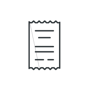 A receipt or ticket with printed lines and a torn top edge.
