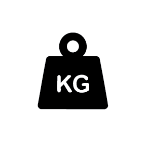 Icon of a weight or scale with 'KG' label.