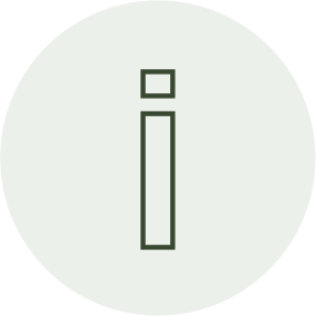 A lowercase letter 'i' inside a circular background