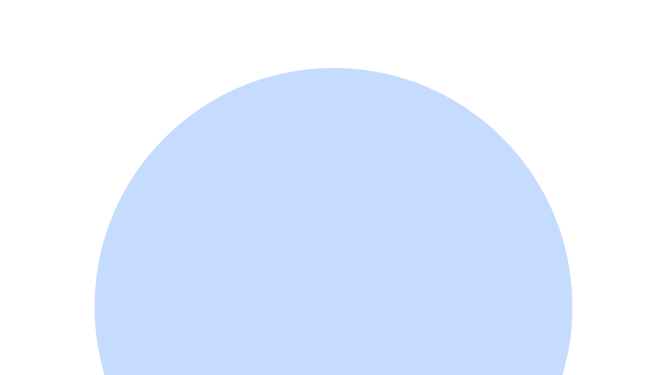 A light blue semi-circle.