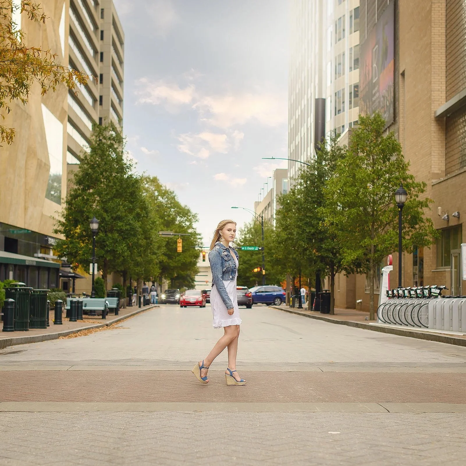 charlotte uptown senior portrait street urban