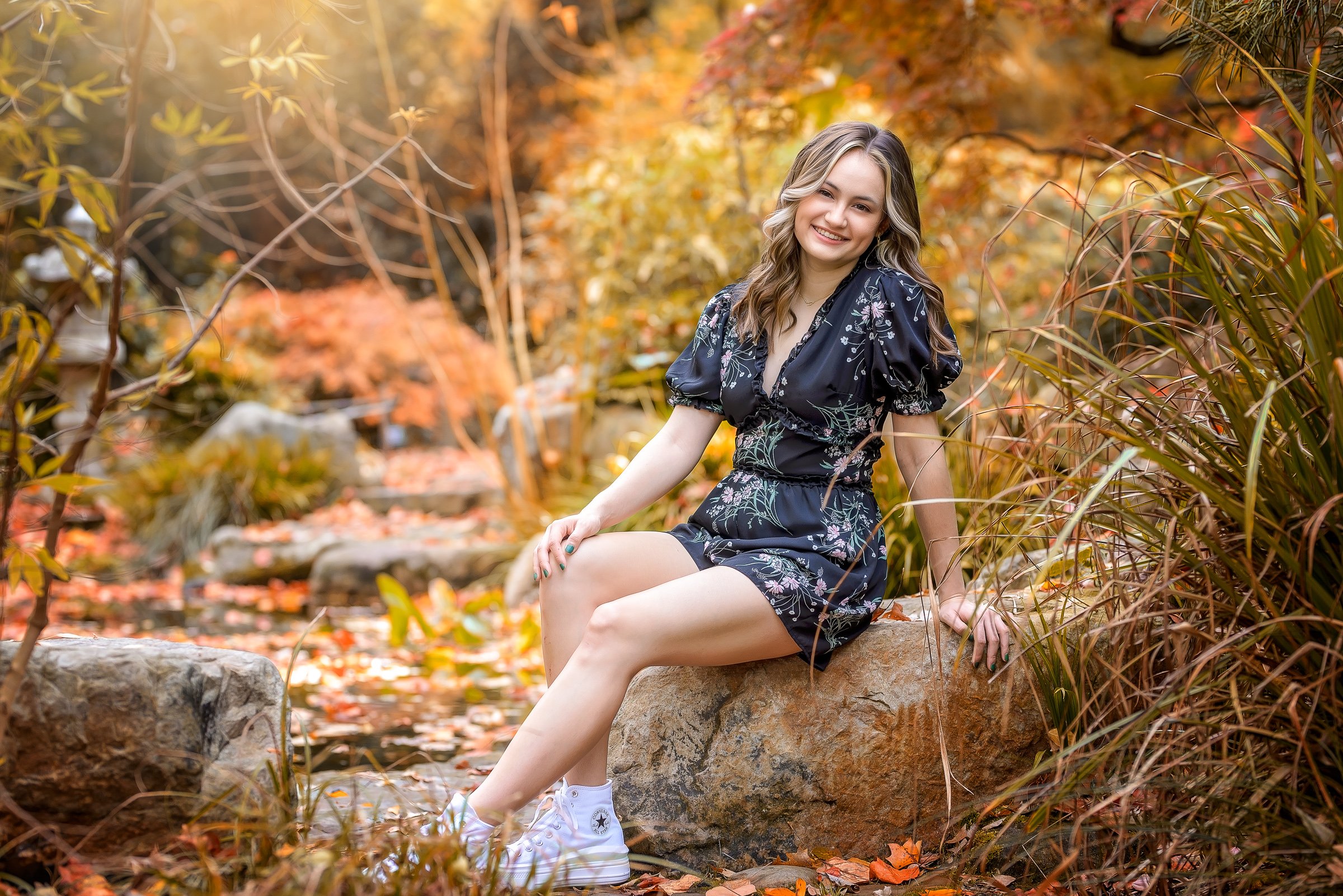 sunee-fall-senior-portrait-uncc-water-garden-04