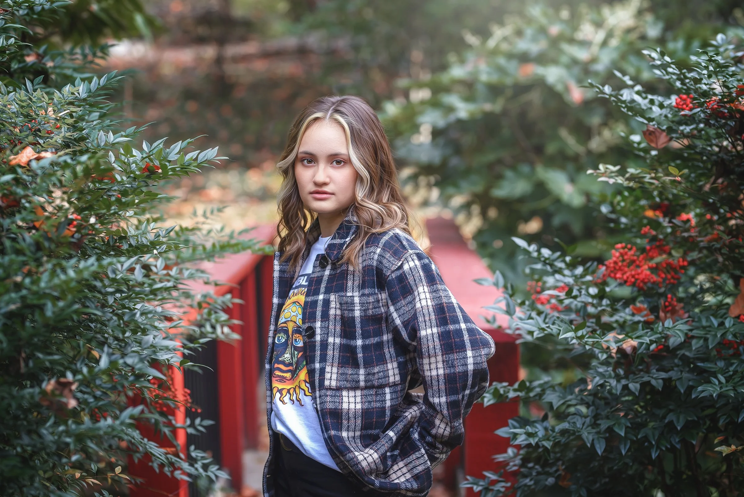 sunee-red-bridge-senior-photos-uncc-gardens-08