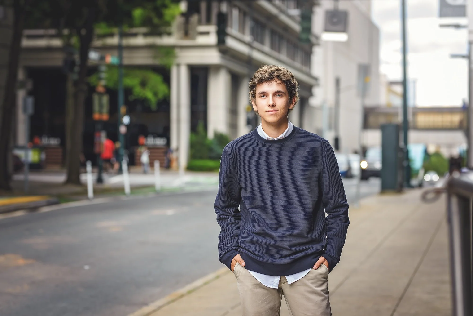 Senior portrait in an urban outdoor setting