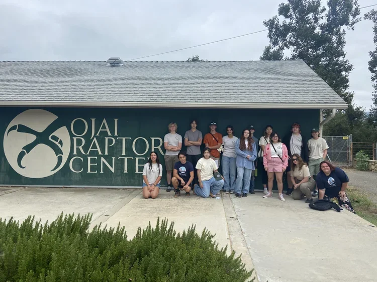 Ojai Youth Council members at the Ojai Raptor Center
