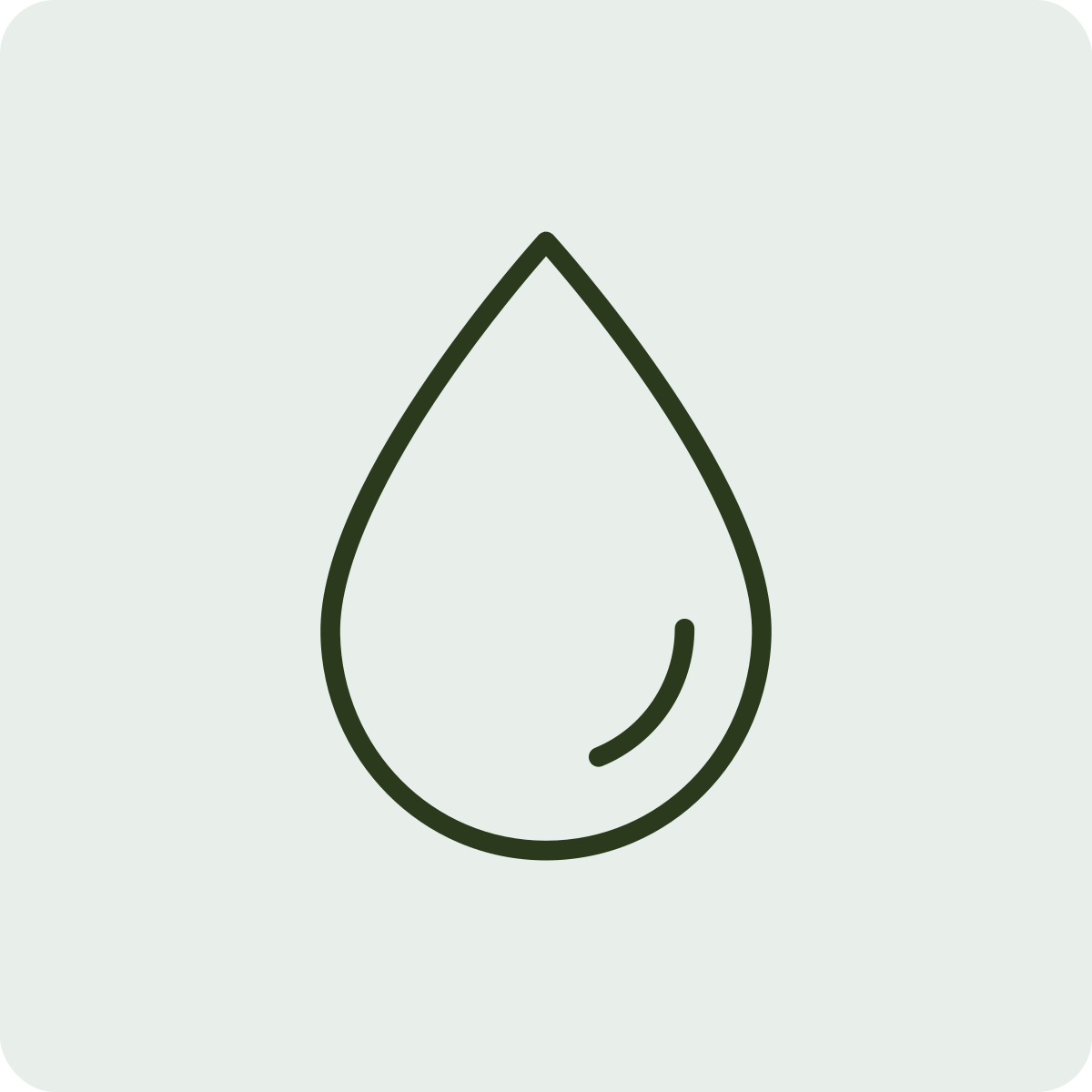 Line drawing of a water droplet.