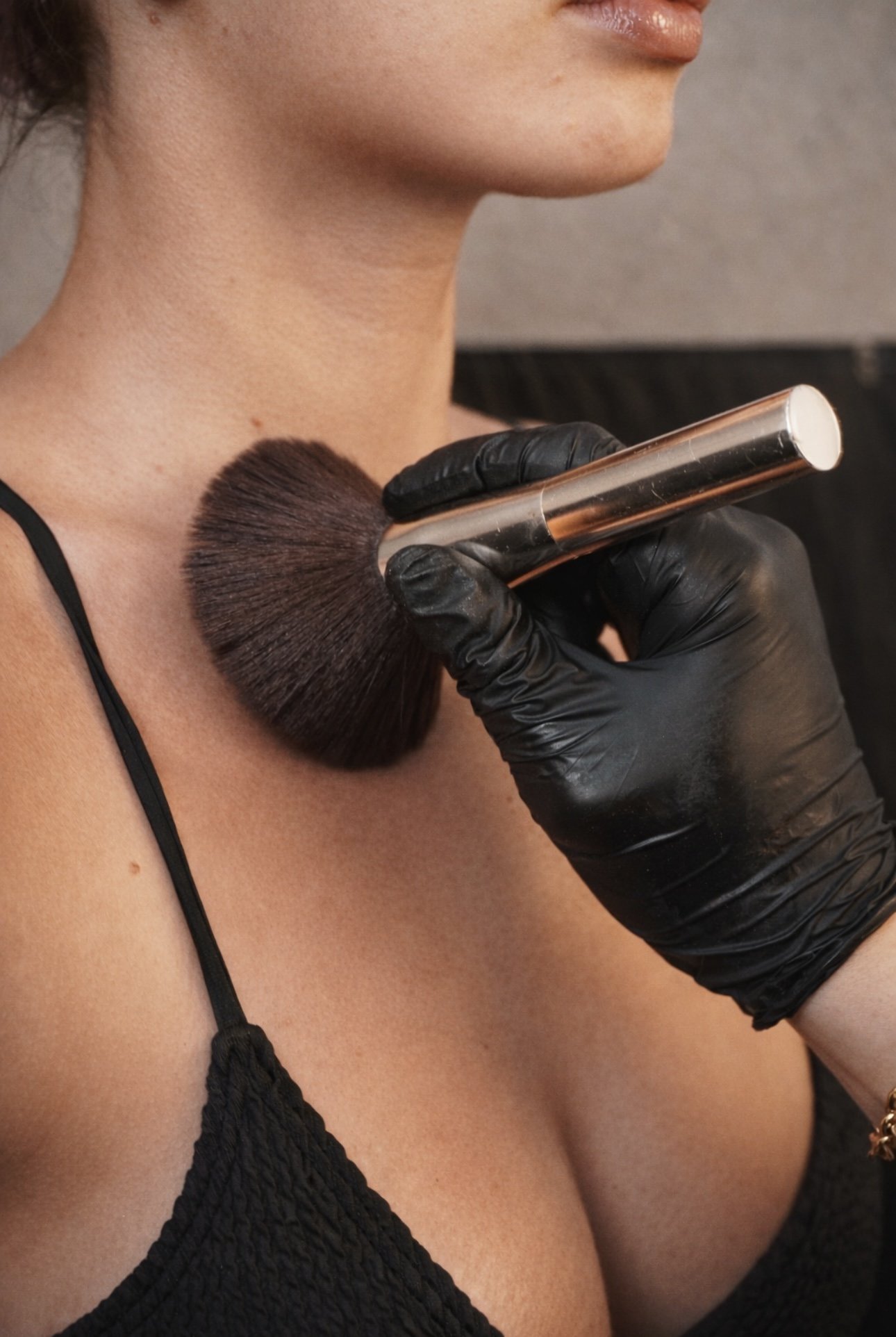 Side-by-side comparison of a person's legs before and after a skincare or cosmetic treatment, showing improvement in skin appearance, texture, and tone.