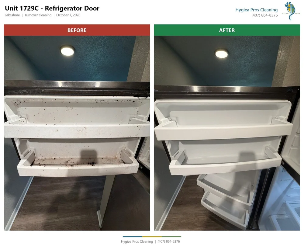 Before and after refrigerator door
