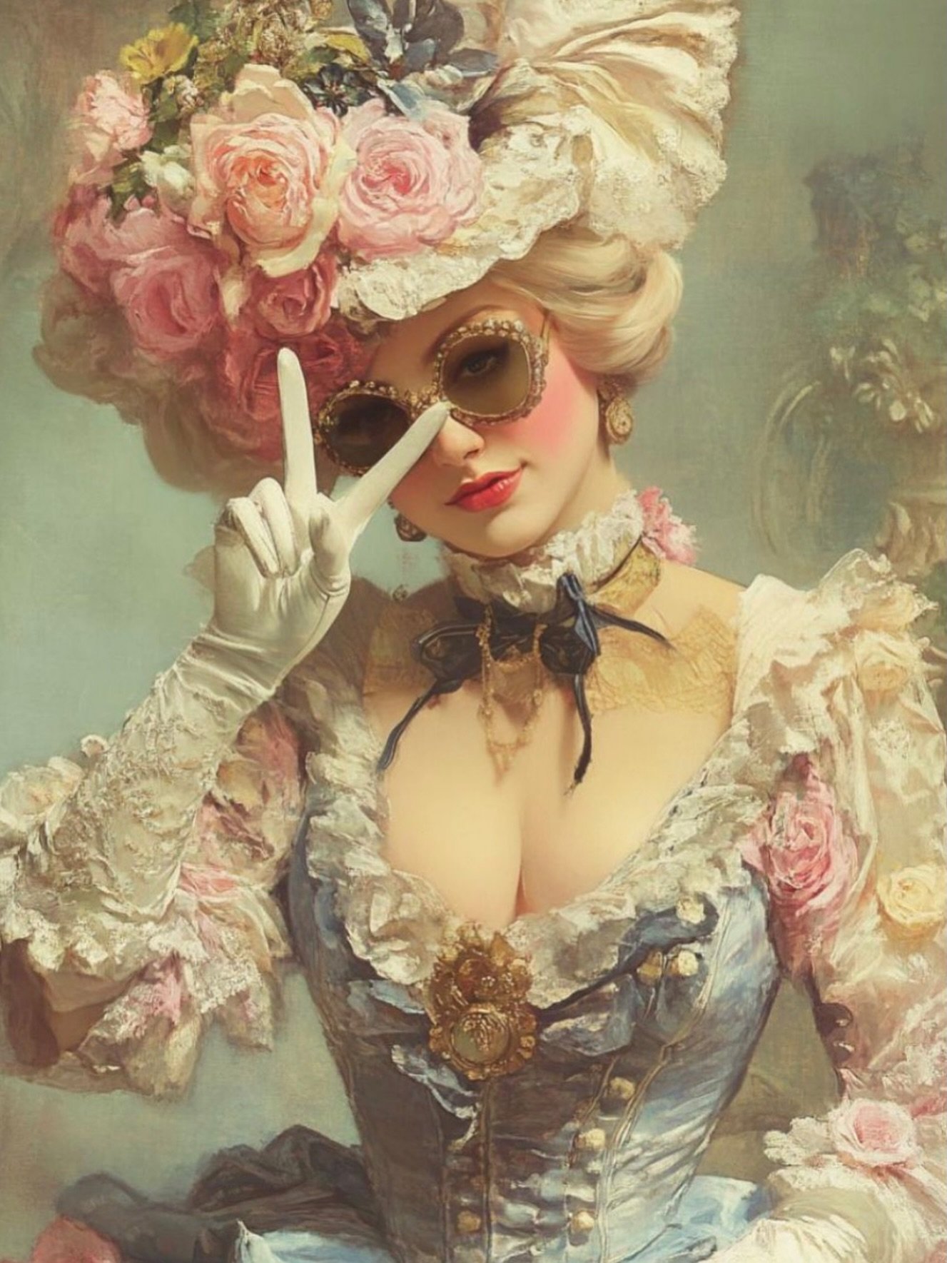 Today's inspiration as I try to make 100 years of flair work together. 💫 Marie Antionette woke me up at 2am and said "Don't worry your pretty little head." Easy for her to say, she lost hers. 😂