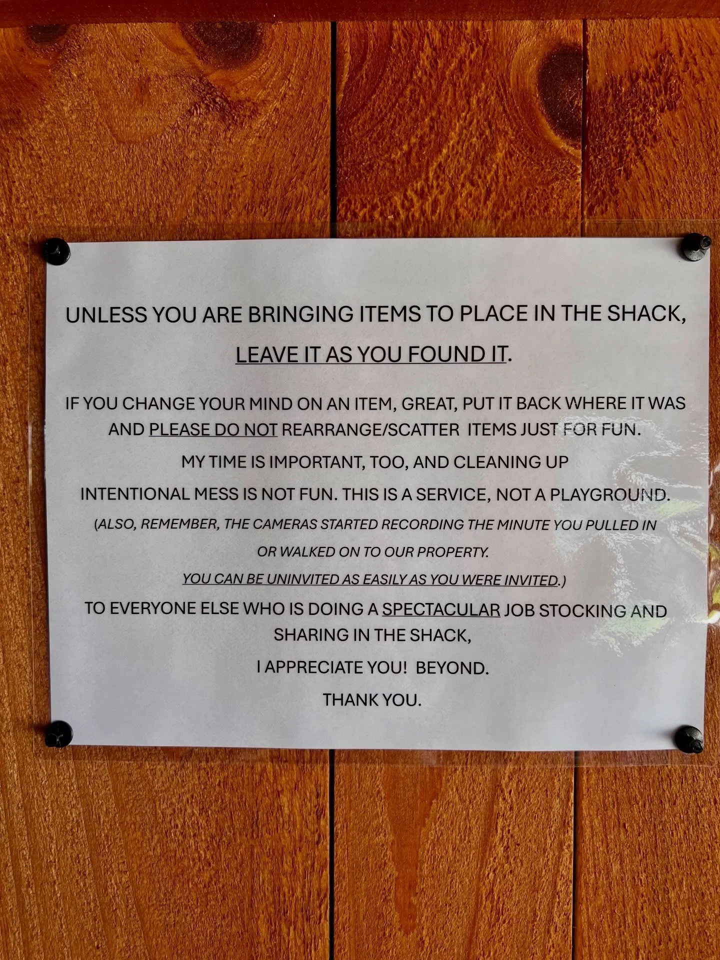 Happy Spring! The Sharing Shack has been super busy and with that we ask that you please respect the space. It's a wonderful little space! Let's keep it that way! 

To the amazing person/people who always stage their dropped off items in such a lovel
