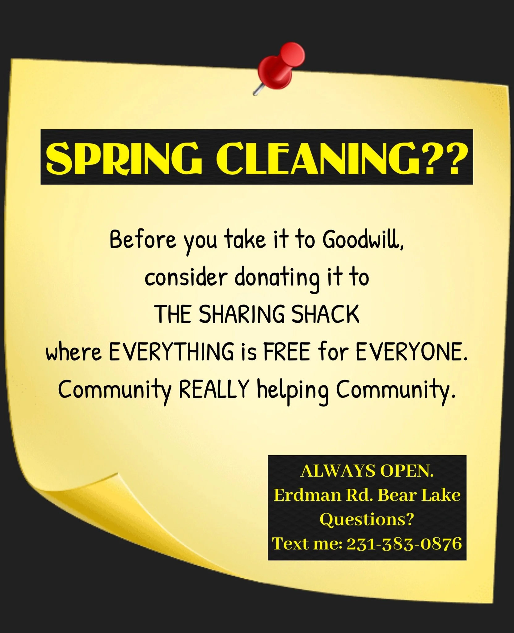Questions? Texting is the quickest way to reach me, I'm hit or miss on social media! Especially as the weather gets nicer.

Things to share:
Clothing, Yes. Blankets/towels (bath/kitchen), yes. Throw pillows, yes, bed pillows/mattresses, NO. Household