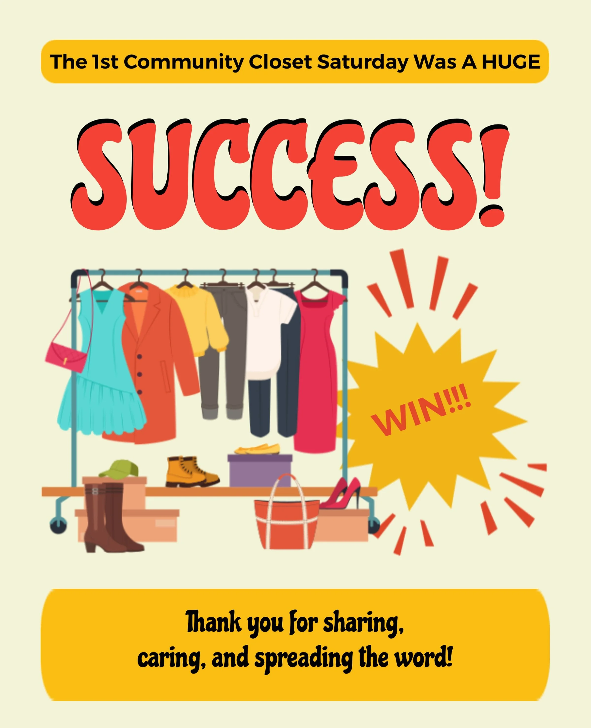 A very busy day at The Shack! 🙌 We moved a LOT of clothing today and gained more! You know what feels so good? Watching everyone come together for each other in the shack. That feels amazing. 🥲