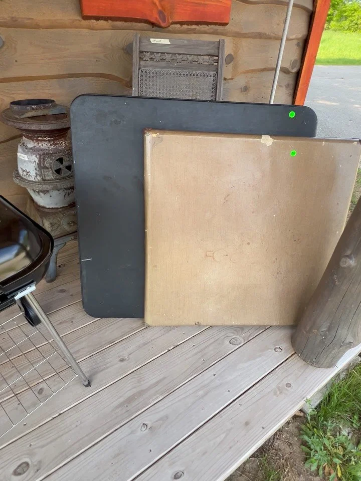 Wednesday morning at the shack! A few of the newest items... 2 folding tables, portable grill, air compressor, dehydrator!